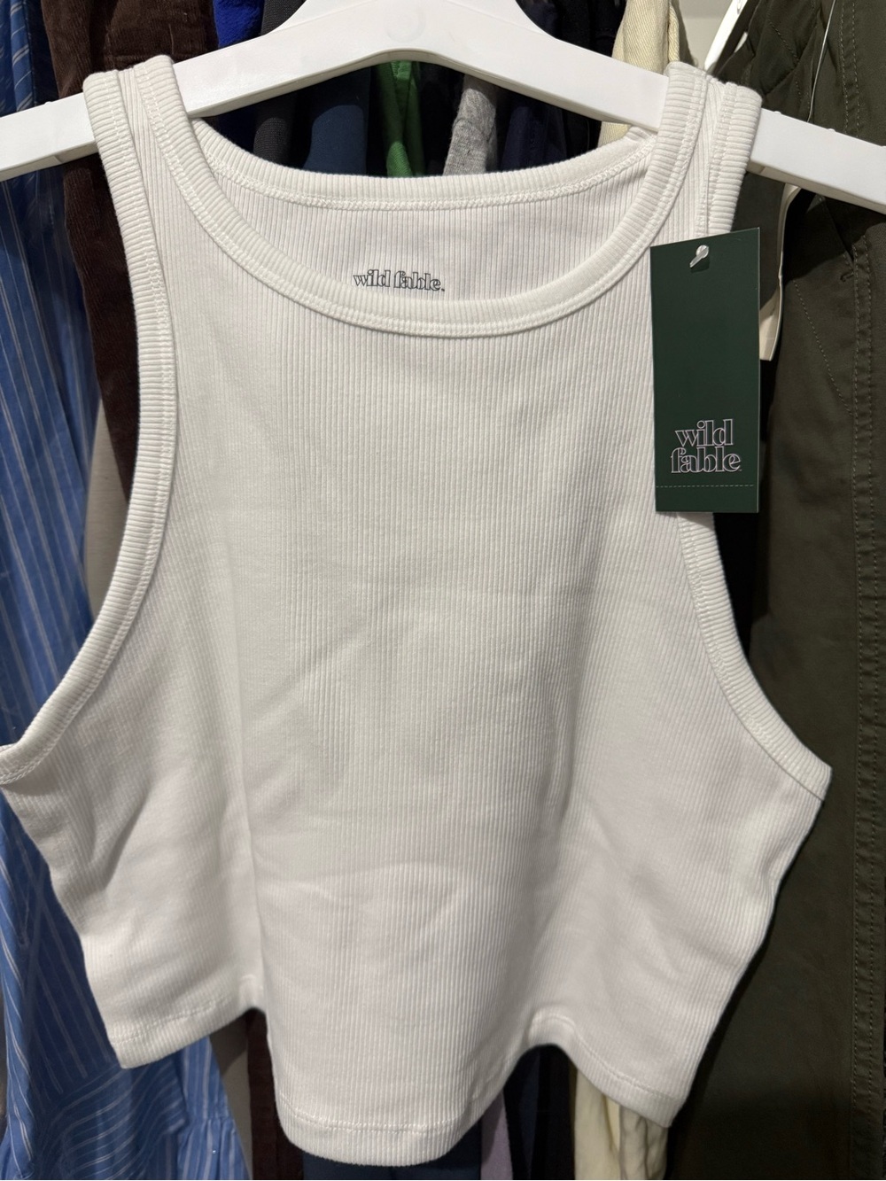 wild fable White Ribbed Cropped Tank